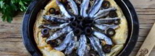 луковый тарт с малосольной килькой. Шаг 8