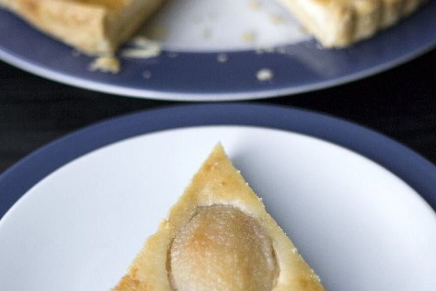 Рецепт тарта с грушей, творогом и ванилью