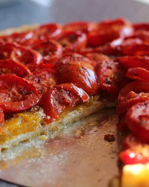 Тарт с помидорами и тыквой