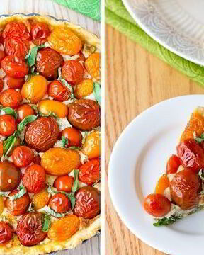 Тарт с сыром и томатами