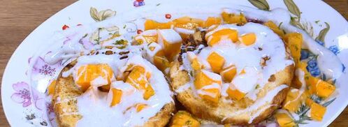 французские тосты с ванильным йогуртом и манго. Шаг 10