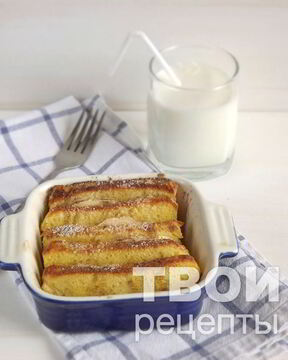 Французские тосты, запеченные с яблоком