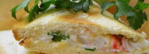 тосты с сыром и крабовыми палочками. Шаг 5