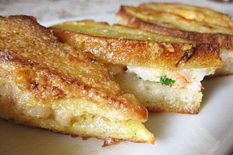 Рецепт тостов, жаренных с креветками