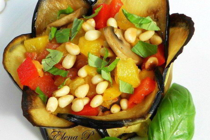 Рецепт цветов из баклажанов