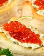 Волованы с красной икрой