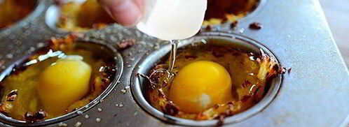 картофельные корзинки с яичницей-глазуньей. Шаг 6