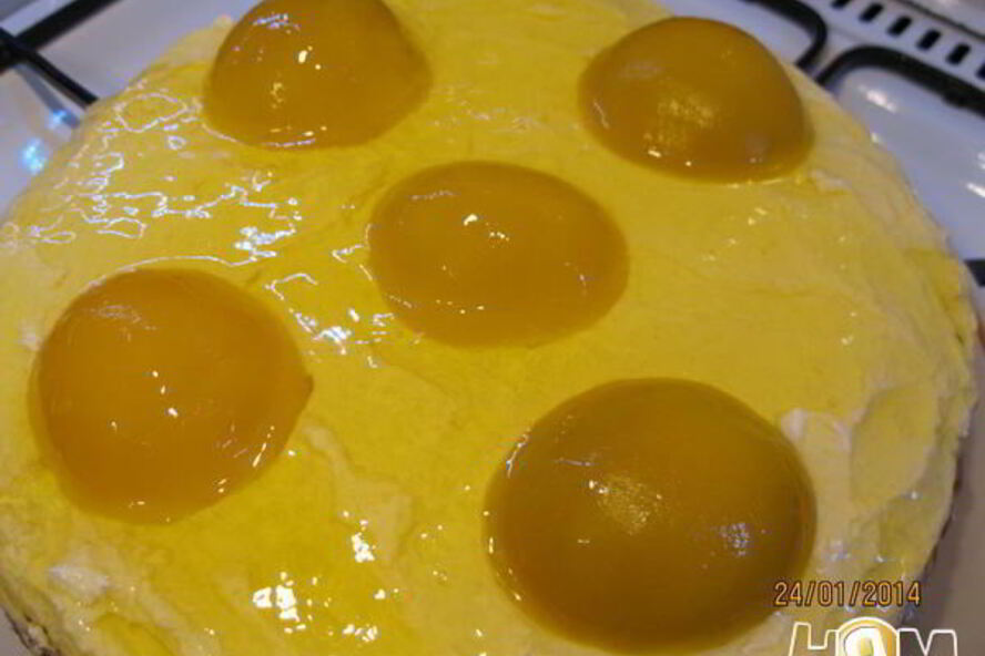 Рецепт торта яичница с персиками