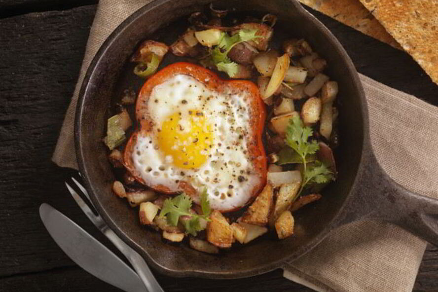 Рецепт яичницы в перце