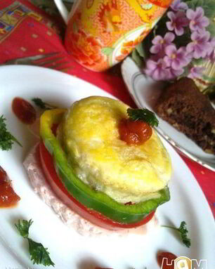 Запеченная яичница на завтрак