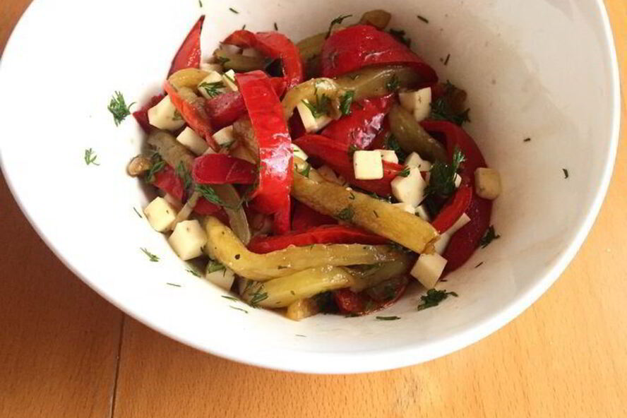 Рецепт закуски из болгарского перца с брынзой