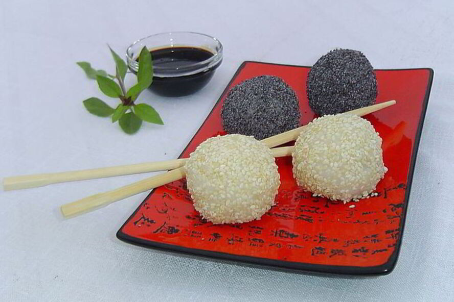 Рецепт закуски в японском стиле черное и белое