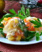 Овощное заливное в яичной скорлупе