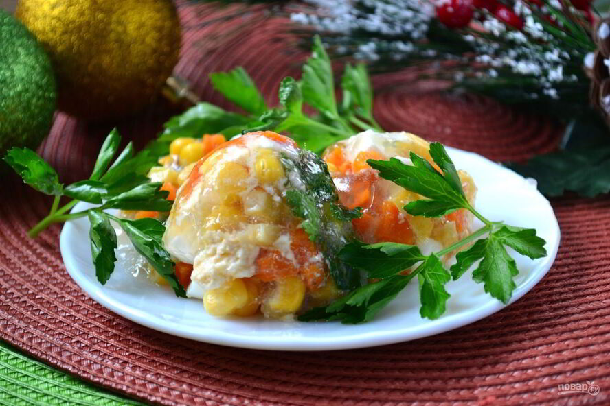 Рецепт овощного заливного в яичной скорлупе