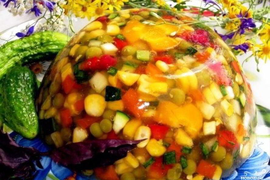 Рецепт вегетарианского заливного