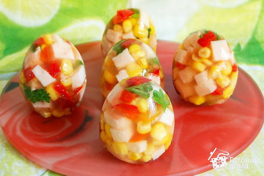 Рецепт яиц фаберже — заливного в яичной скорлупе