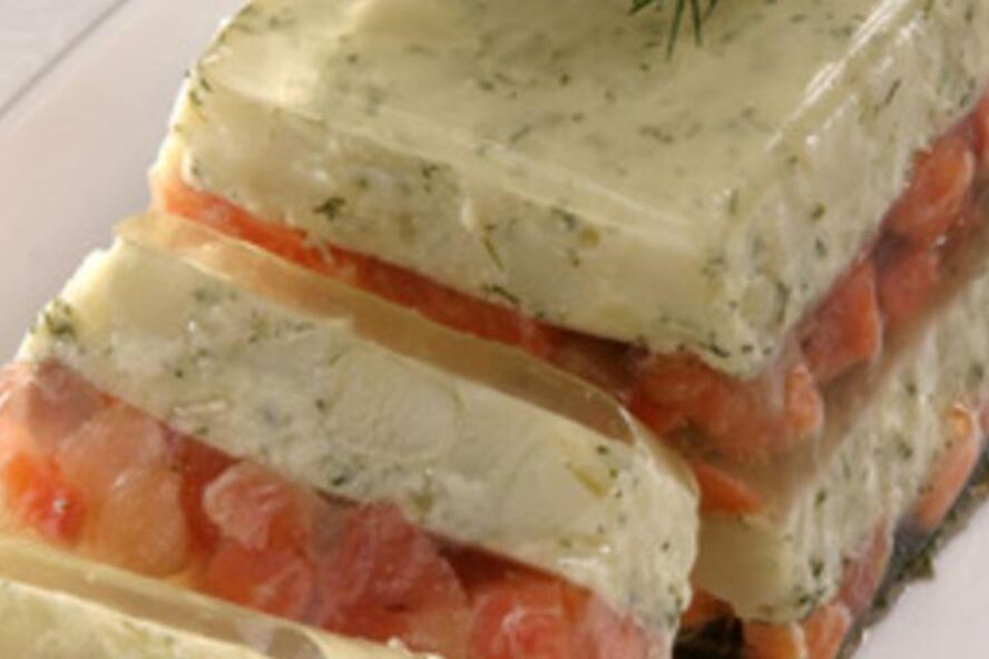 Рецепт заливного из картофеля и лосося