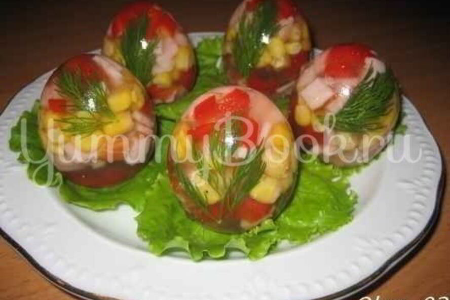 Рецепт заливного в яичной скорлупе