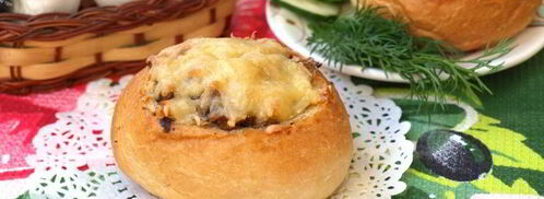 грибной жульен в булочке. Шаг 6