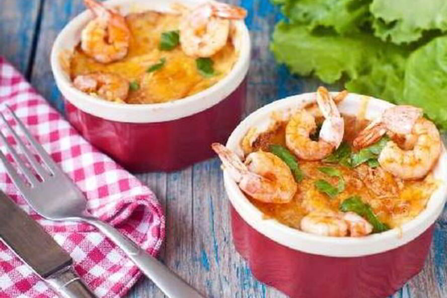 Рецепт среднеземноморского жюльена с креветками