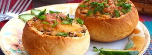 жульен из шампиньонов в булочке. Шаг 9