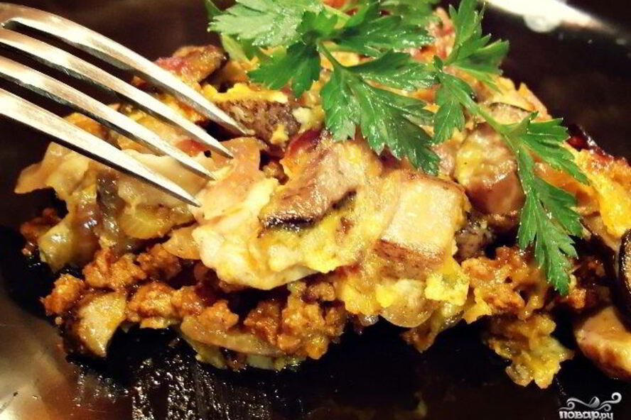 Рецепт жульена с фаршем и грибами