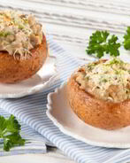 Жульен с мясным фаршем в булочках