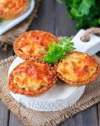 Жульен в тарталетках с грибами и сыром